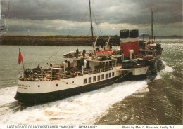 Navigation Sailing Vessels & Boats Themed Postcard Last Voyage Of Paddlesteamer Waverley From Barry - Segelboote