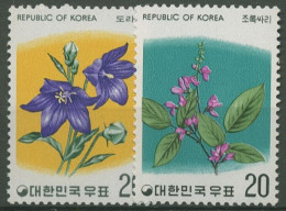 Korea (Süd) 1975 Pflanzen Blüten: Wetterglocke, MInze 1002/03 Postfrisch - Corea Del Sud