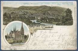 Gruss Aus Kassel Panorama Neue Lutherische Kirche, Gelaufen 1899 (AK1078) - Kassel