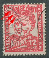 SBZ Mecklenburg-Vorpommern 1945 Kinderhilfe Mit Plattenfehler 28 A V Gestempelt - Other & Unclassified