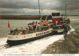 Navigation Sailing Vessels & Boats Themed Postcard Last Voyage Of Paddlesteamer Waverley From Barry - Zeilboten