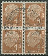 Bund 1954 Th. Heuss I Bogenmarken 178 4er-Block Gestempelt - Usati