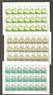 Belarus: 3 Full Sheets-definitive, Architectural Monuments, 2008, Mi#902-4, MNH. - Wit-Rusland
