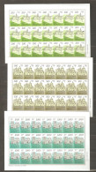 Belarus: 3 Full Sheets-definitive, Architectural Monuments, 2008, Mi#902-4, MNH. - Bielorussia