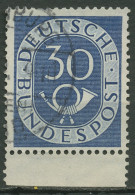 Bund 1951 Posthorn Bogenmarken 132 Unterrand Gestempelt - Gebraucht