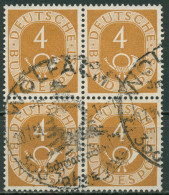 Bund 1951 Posthorn Bogenmarken 124 4er-Block Gestempelt - Usados