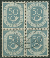 Bund 1951 Posthorn Bogenmarken 134 4er-Block Gestempelt - Gebruikt