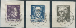 Germany-Deutschland,Russian Zone,1949 Goethe,(6+4 Pfg.)&(50+25 Pfg.)&(84+36 Pfg.)Canceled On Scraps Of Paper - Used
