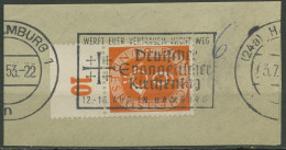 Bund 1951 Posthorn Bogenmarken 126 Unterrand Gestempelt, Briefstück - Used Stamps