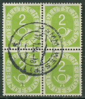 Bund 1951 Posthorn Bogenmarken 123 4er-Block Gestempelt - Gebraucht