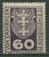 Danzig Portomarke 1921 Kleines Wappen P 4 B Postfrisch Geprüft - Taxe