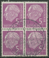 Bund 1954 Th. Heuss I Bogenmarken 179 4er-Block Gestempelt - Usati