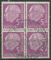 Bund 1954 Th. Heuss I Bogenmarken 179 4er-Block Gestempelt - Usados