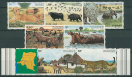 Kongo-Zaire 1982 Virunga-Nationalpark Löwe Elefant 779/85 ZD Postfrisch (C27000) - Nuevos