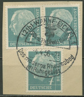 Bund 1954 Th. Heuss I Bogenmarken 181 Waagerechtes Paar Gestempelt Briefstück - Used Stamps