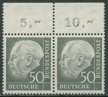 Bund 1954 Th. Heuss I Bogenmarken Oberrand 189 Waagerechtes Paar Postfrisch - Nuovi