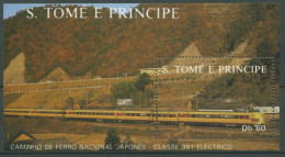 Sao Tomé Und Príncipe 1988 Eisenbahn In Japan Block 179 Postfrisch (C27314) - Sao Tome Et Principe