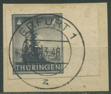 SBZ Thüringen 1945 Freim. Spargummi Ungezähnt! 93 AY Z1 U Gestempelt Geprüft - Otros & Sin Clasificación