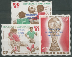 Gabun 1978 Fußball-WM In Argentinien Pokal Spielergebnisse 670/72 Postfrisch - Gabón (1960-...)