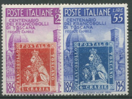Italien 1951 100 Jahre Briefmarken Der Toskana 826/27 Postfrisch - 1946-60: Ungebraucht