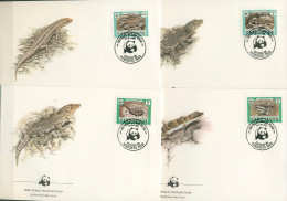 Kap Verde 1986 WWF Reptilien Echsen 500/03 FDC (X30643) - Cape Verde