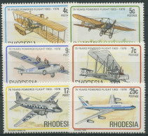 Rhodesien 1978 75 Jahre Erster Motorflug Flugzeuge 221/26 Postfrisch - Rodesia (1964-1980)