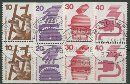 Bund 1974 Unfallverhütung ZD Senkrechte Paare 695/99 C/D Mit TOP-Stempel - Se-Tenant