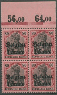 Landespost In Belgien 1914/16 Germania Platte Oberrand 4er-Block 7 P OR Postfr. - Ocupación 1914 – 18