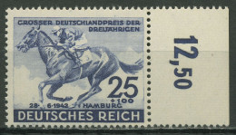 Deutsches Reich 1942 Pferderennen Das Blaue Band 814 Rand Rechts Postfrisch - Ungebraucht