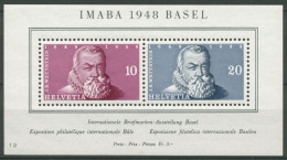 Schweiz 1948 Int. Briefmarkenausstellung IMABA Block 13 Mit Falz (C28200) - Blocchi & Foglietti