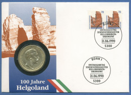 Bund 1990 100 Jahre Helgoland Numisbrief Mit 3 Mark Preußen 1912 (N14) - Storia Postale