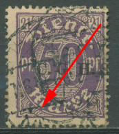 Oberschlesien Dienstmarke 1920 Mit Plattenfehler D 6 I Gestempelt - Andere & Zonder Classificatie