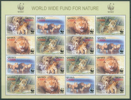 Ghana 2004 WWF Naturschutz Löwe 3701/04 Bogen Postfrisch (C28391) - Ghana (1957-...)