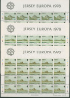 Jersey 1978 Europa CEPT Baudenkmäler Bogen Postfrisch 177/79 (C90838) - Jersey