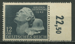 Deutsches Reich 1942 Heldengedenktag 812 Seitenrand Rechts Postfrisch - Neufs