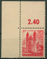 Franz. Zone: Rheinland-Pfalz 1947 Wormser Dom Type I, 8 V V I Ecke O. L. Postfr. - Renania-Palatinato