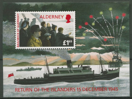 Alderney 1995 Heimkehrer 2. Weltkrieg Schiff Block 1 Postfrisch (C90369) - Alderney