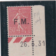 FRANCE - TYPE SEMEUSE  - FM - N° 6 - 50 C ROUGE & 50 C ROUGE CLAIR - NEUF SANS TRACE DE CHARNIERE - Timbres De Franchise Militaire