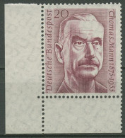 Bund 1956 1. Todestag Von Thomas Mann 237 Ecke 3 Unten Links Postfrisch - Nuevos