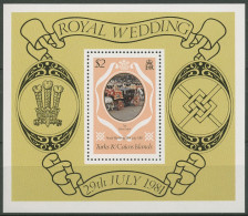 Turks- Und Caicos-Inseln 1981 Prinz Charles Lady Diana Block 32 Postfr. (C94662) - Turcas Y Caicos