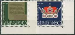 Liechtenstein 1971 Neue Verfassung Schriftrolle 546/47 Ecke Postfrisch - Ongebruikt