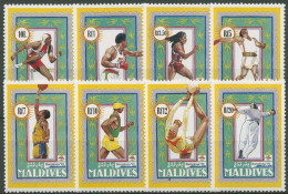 Malediven 1992 Olympiade Barcelona: Dreisprung, Baseball 1738/45 Postfrisch - Maldives (1965-...)