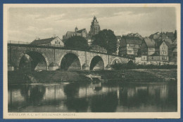 Wetzlar An Der Lahn Mit Steinerner Brücke, Ungebraucht Einklebespuren (AK3305) - Wetzlar