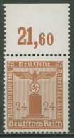 Deutsches Reich Dienst 1942/44 Platte Oberrand D 163 P OR Postfrisch - Servizio