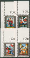 Liechtenstein 1974 Weihnachten Hinterglasmalerei 616/19 Ecke Postfrisch - Unused Stamps