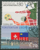 Liechtenstein 1998 Schweiz: Zollvertrag Fußball-WM Frankreich 1171/72 Gestempelt - Oblitérés