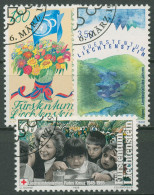 Liechtenstein 1995 Jahrestage Rotes Kreuz UNO Alpen 1105/07 Gestempelt - Gebraucht