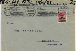 Infla Letter 10.10.1923 First Day Rate 2 Millions From And To Berlin - Lettres & Documents