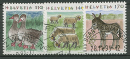 Schweiz 1995 Tiere Gänse Schafe Esel 1564/66 Gestempelt - Oblitérés
