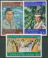 Cayman-Islands 1977 25 Jahre Königin Elisabeth II. 380/82 Postfrisch - Cayman (Isole)